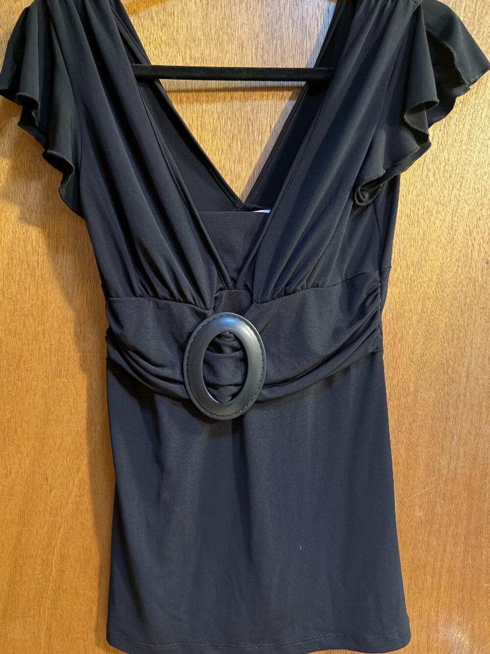 Speechless Vintage V Black Top with Buckle M